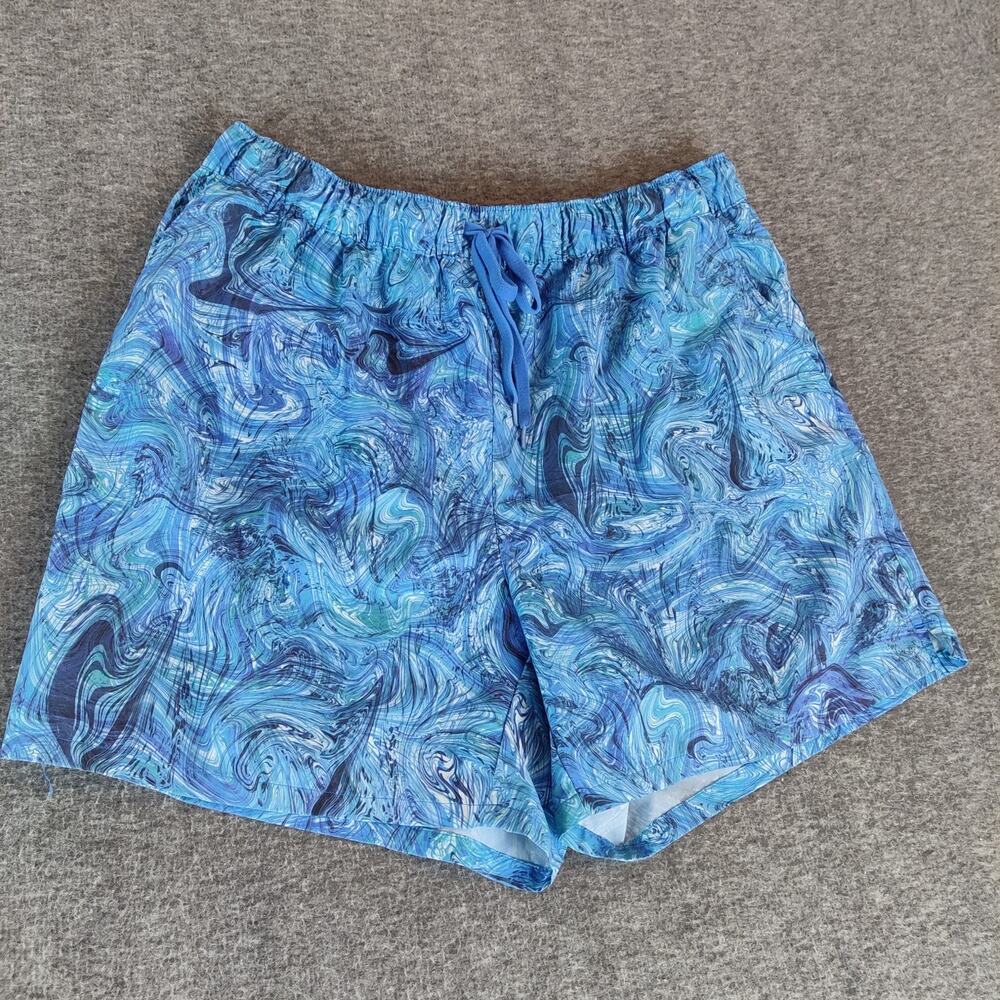 Reel Legends Performance Clothing Swim Trunks Men's Size Lg 36 Draw String Blue